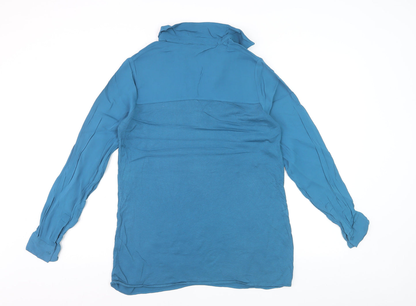 Massimo Dutti Women Blue Silk Tunic Blouse XS