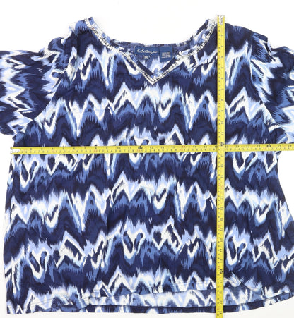 Artscape Women’s Blue 3XL Cotton Tunic Blouse with Sequins