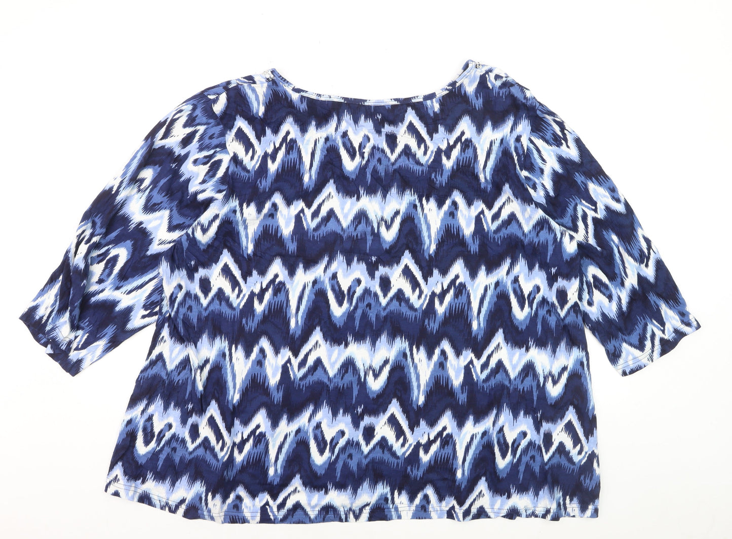 Artscape Women’s Blue 3XL Cotton Tunic Blouse with Sequins