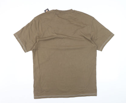 Dickies Men's Brown Graphic Print Cotton Crew Neck T-Shirt Size S