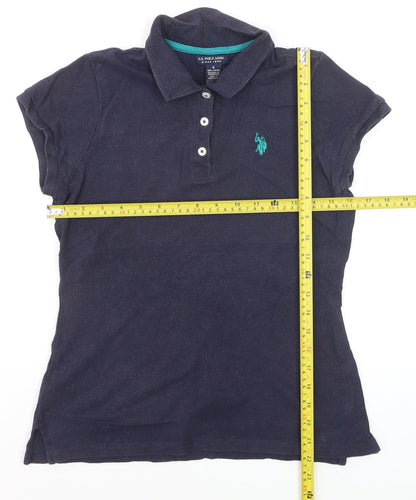 U.S. Polo Assn. Men's Navy Blue Small Cotton Short Sleeve Polo Shirt