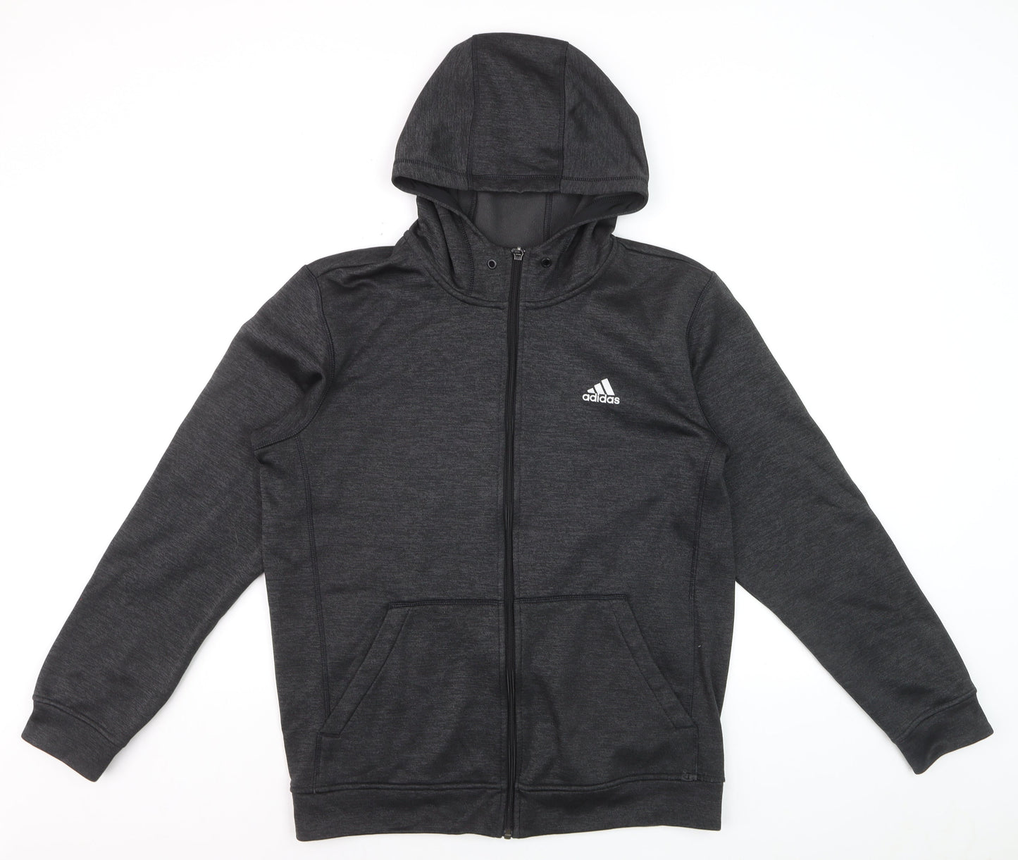 Adidas Men Black Climawarm Full Zip Hooded Activewear Jacket M