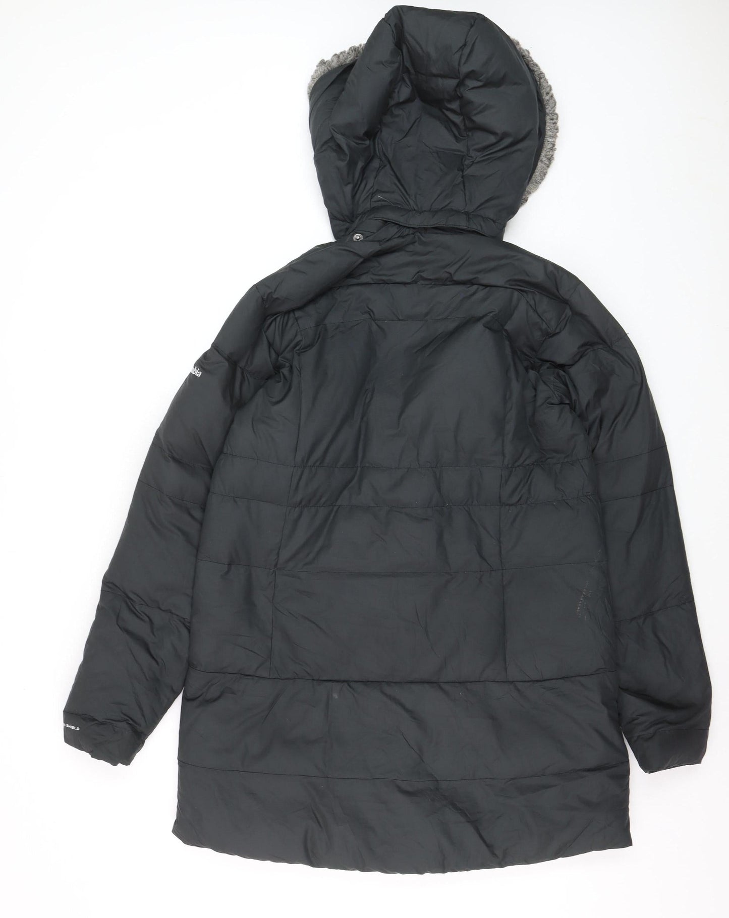 Columbia Men's Black Hooded Down Parka Coat Size S Outdoor Winter