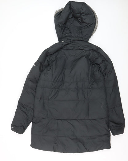 Columbia Men's Black Hooded Down Parka Coat Size S Outdoor Winter