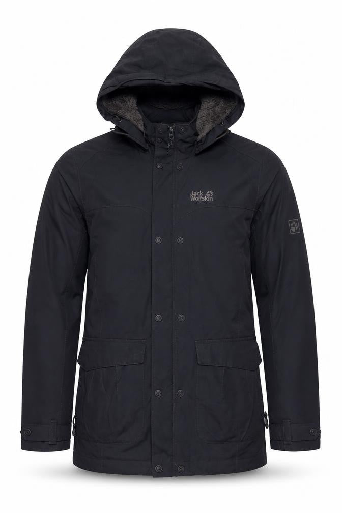 Jack Wolfskin Men's Black Waterproof Parka Jacket S Regular