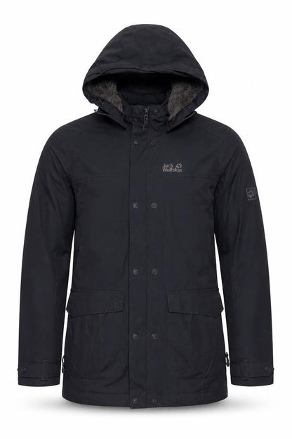 Jack Wolfskin Men's Black Waterproof Parka Jacket S Regular