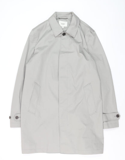 Marks and Spencer Women's Grey Trench Coat M Regular Mid-Length