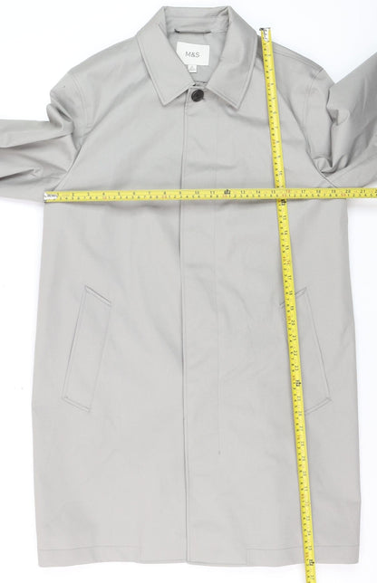 Marks and Spencer Women's Grey Trench Coat M Regular Mid-Length