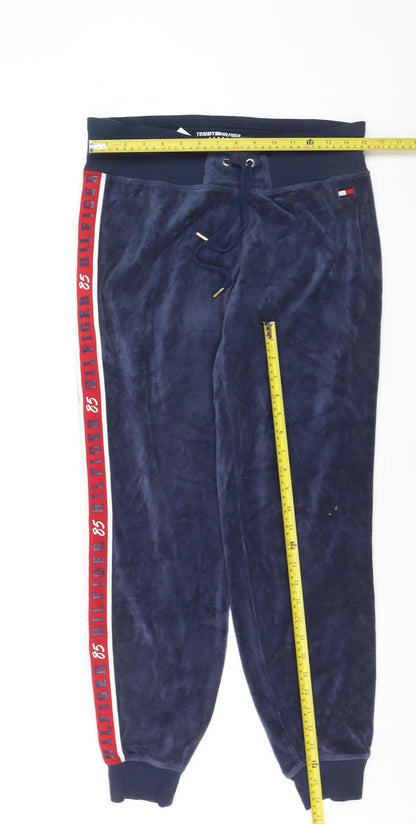 Tommy Hilfiger Womens Blue Velour Jogger Sweatpants Size M