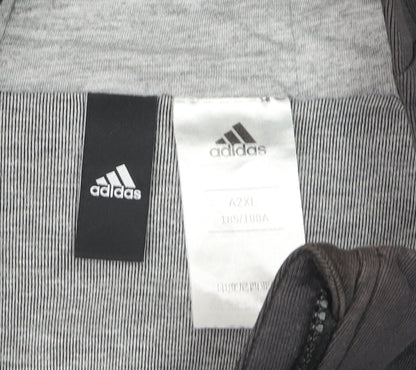 Adidas Men Black 2XL Full Zip Hoodie with Logo and Number 10