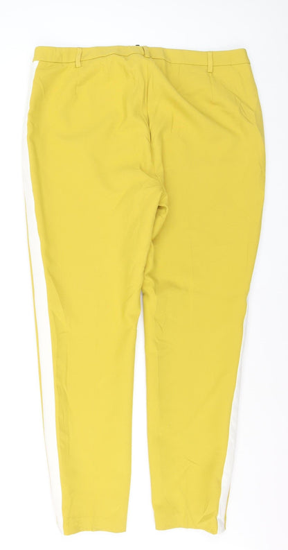 Marks and Spencer Women Yellow Tapered Trousers Size 18
