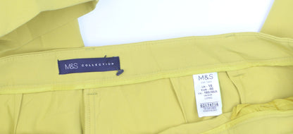 Marks and Spencer Women Yellow Tapered Trousers Size 18