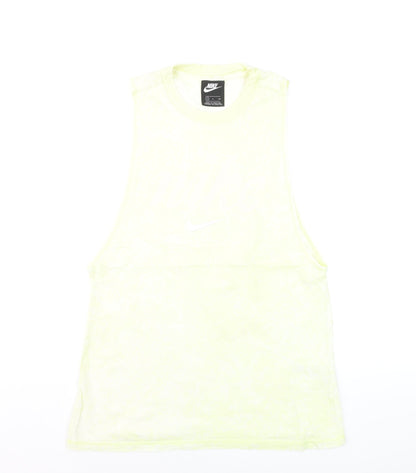 Nike Men Yellow Sleeveless Tank Top Small 100% Cotton Athletic Gymwear