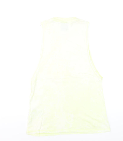Nike Men Yellow Sleeveless Tank Top Small 100% Cotton Athletic Gymwear