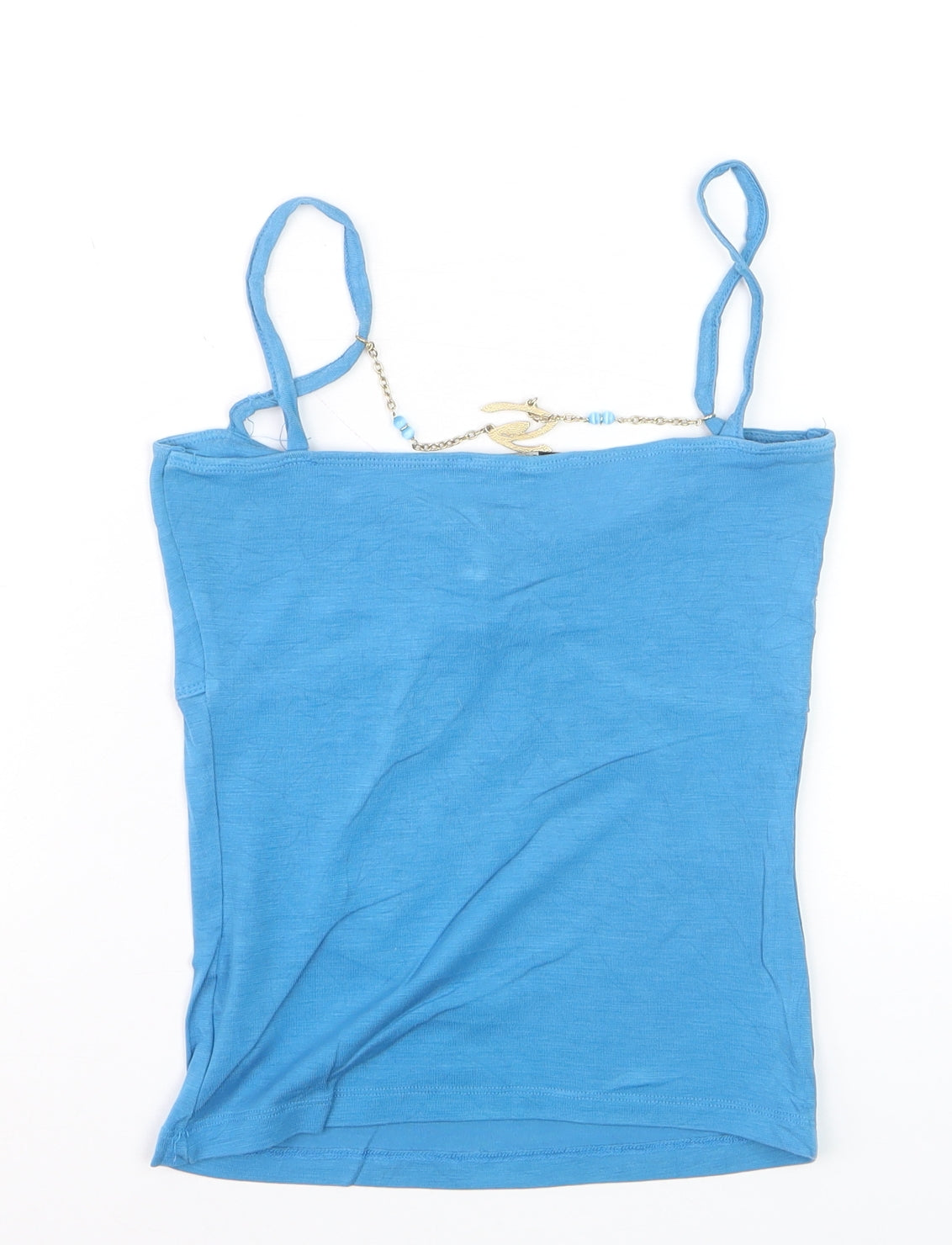 Guess Women’s Blue Cotton Camisole Tank Top Size S Spaghetti Strap Stretch