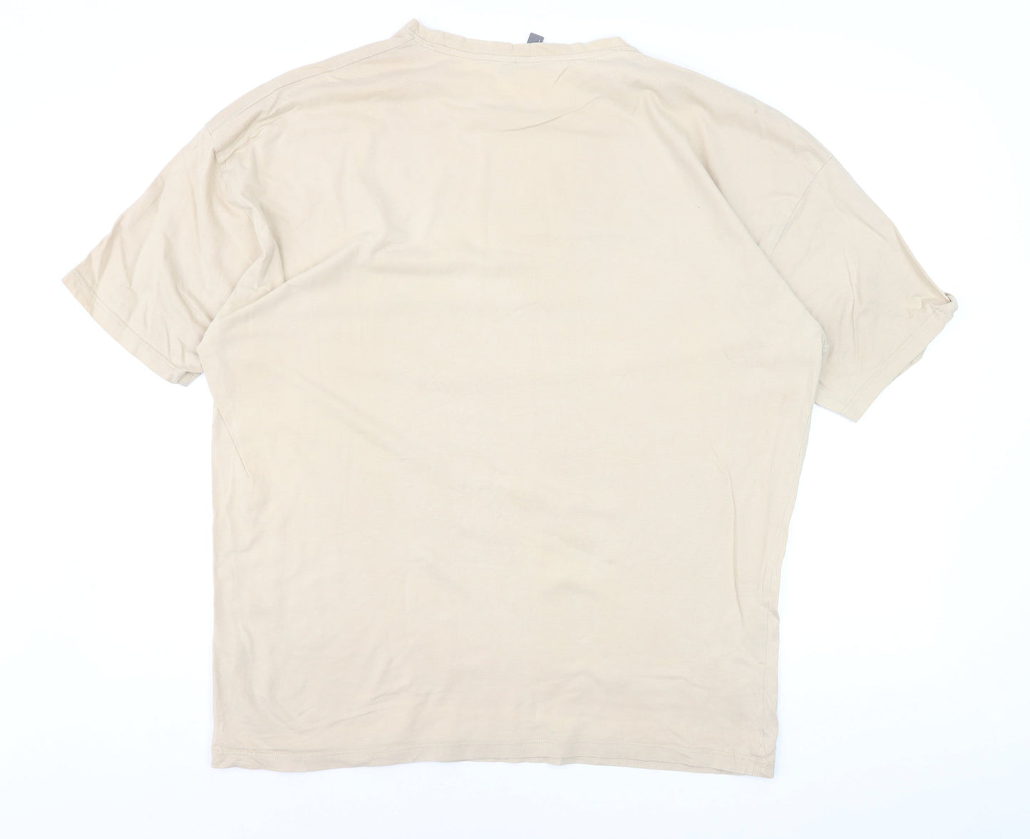 ASOS Men's Beige Graphic Print Cotton T-Shirt Size M