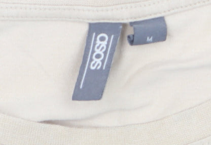 ASOS Men's Beige Graphic Print Cotton T-Shirt Size M