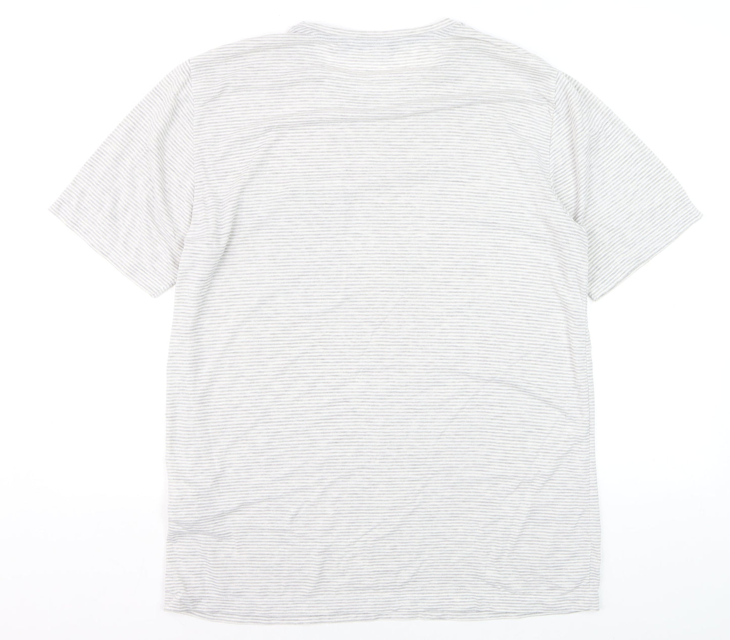 Rohan Men's Grey Striped Crew Neck Short Sleeve T-Shirt Size M