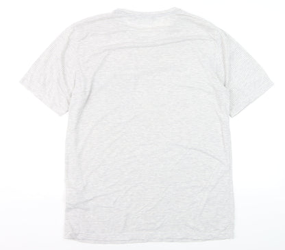 Rohan Men's Grey Striped Crew Neck Short Sleeve T-Shirt Size M