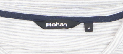 Rohan Men's Grey Striped Crew Neck Short Sleeve T-Shirt Size M
