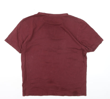 Farah Men's Red Crew Neck Cotton T-Shirt XL Regular Fit