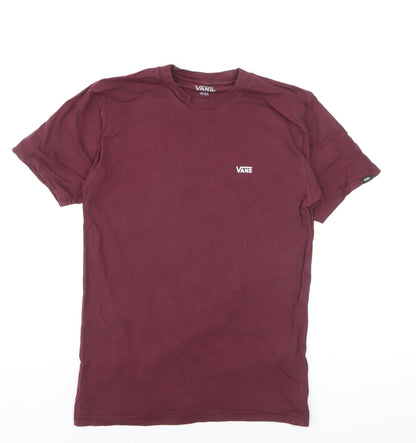 Vans Men's Red Classic Fit Cotton Crew Neck T-Shirt Size S