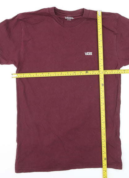 Vans Men's Red Classic Fit Cotton Crew Neck T-Shirt Size S
