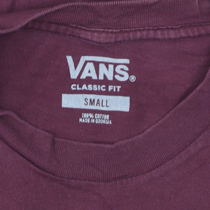Vans Men's Red Classic Fit Cotton Crew Neck T-Shirt Size S