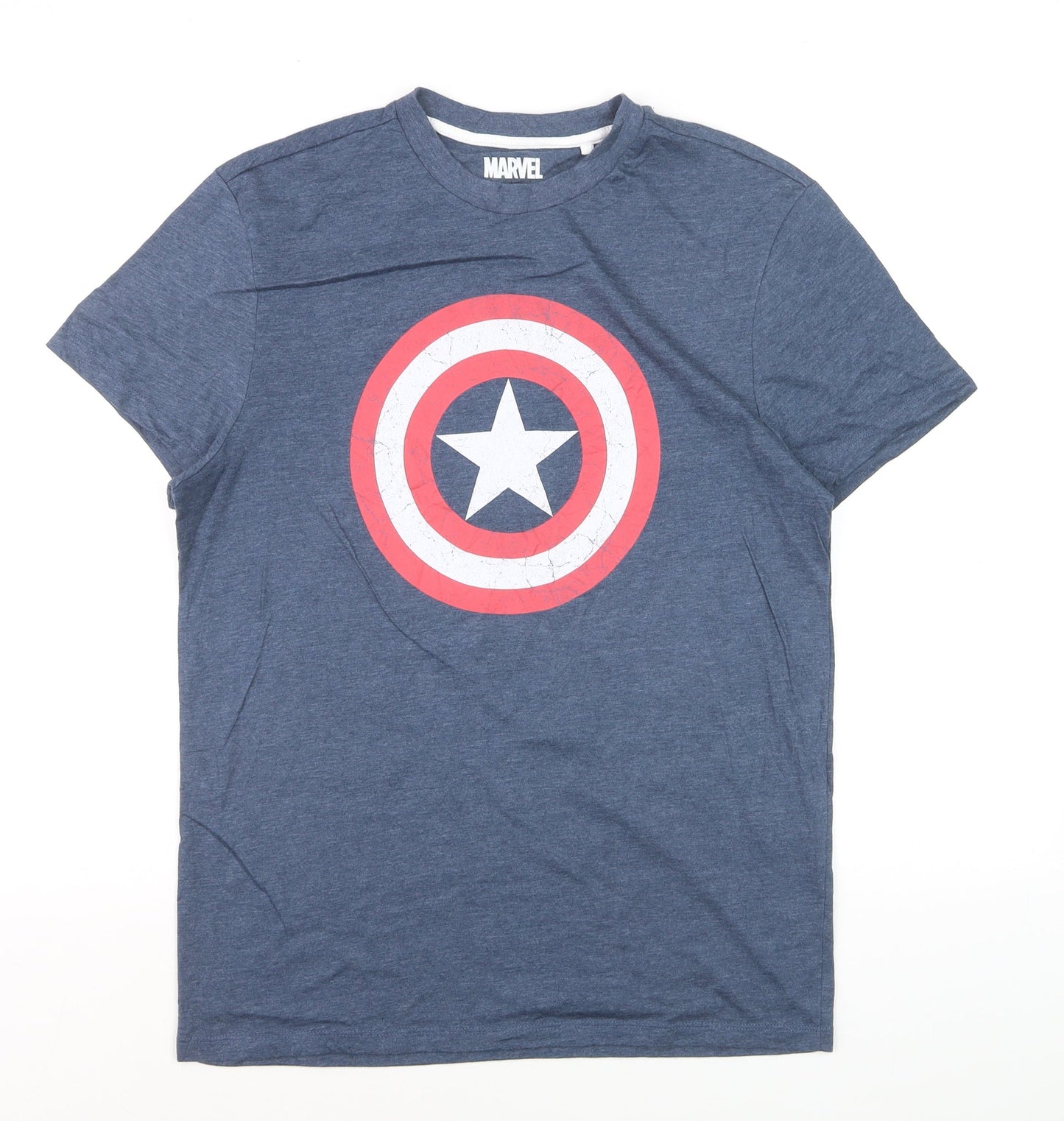 Marvel Men’s Blue Captain America Graphic T-Shirt Size M
