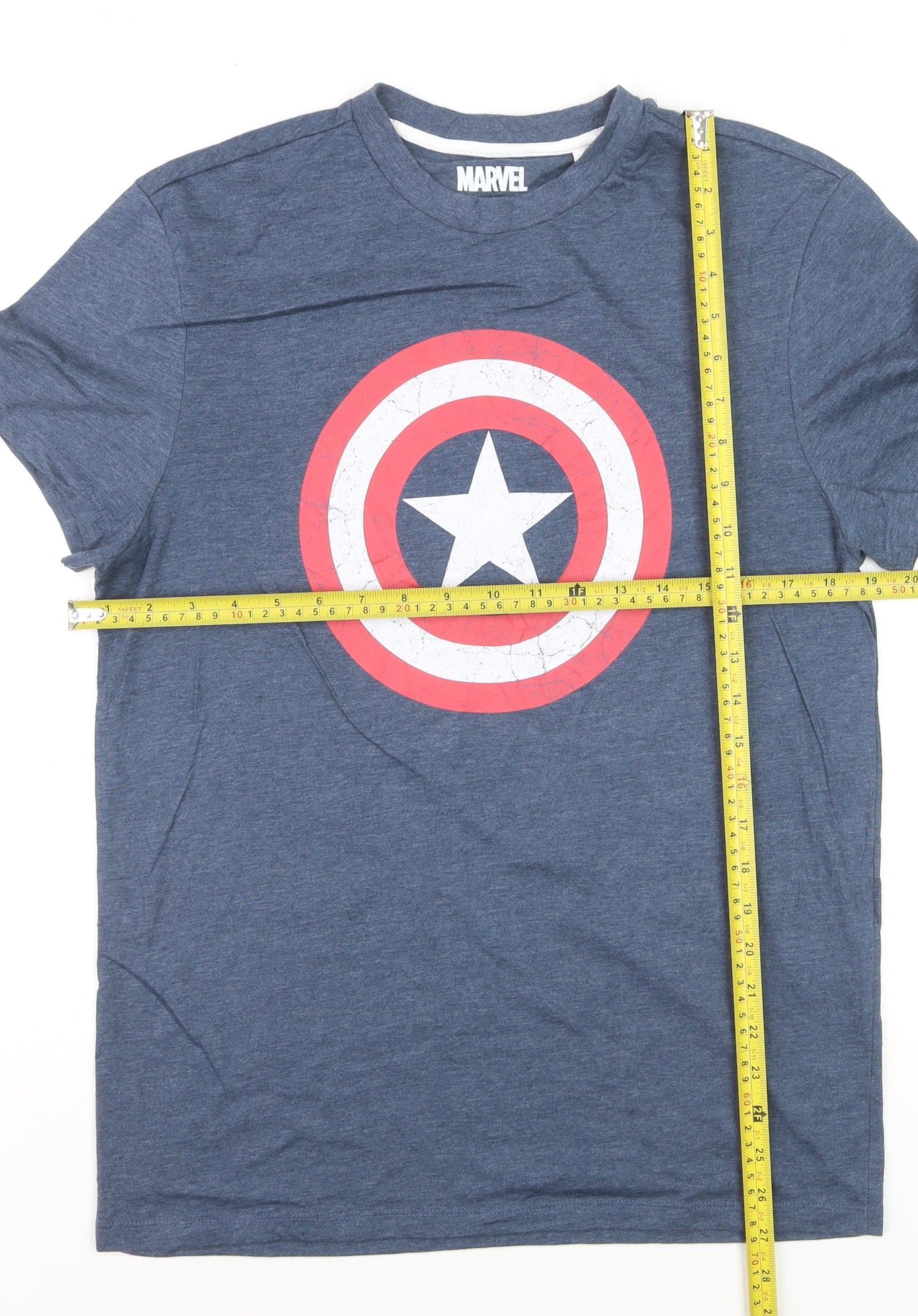 Marvel Men’s Blue Captain America Graphic T-Shirt Size M