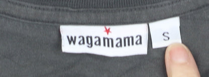 Wagamama Women's Grey V-Neck Cotton T-Shirt Size S Casual Top