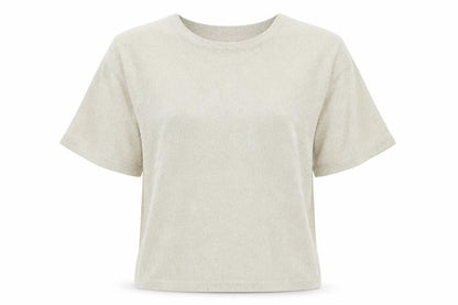 LISA Originals Womens Beige Metallic Knit Short Sleeve T-Shirt Size L