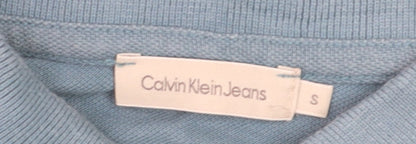 Calvin Klein Jeans Men's Blue Slim Fit Cotton Polo Shirt Size S