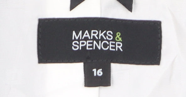 Marks and Spencer Women's Black Size 16 Single-Breasted Blazer
