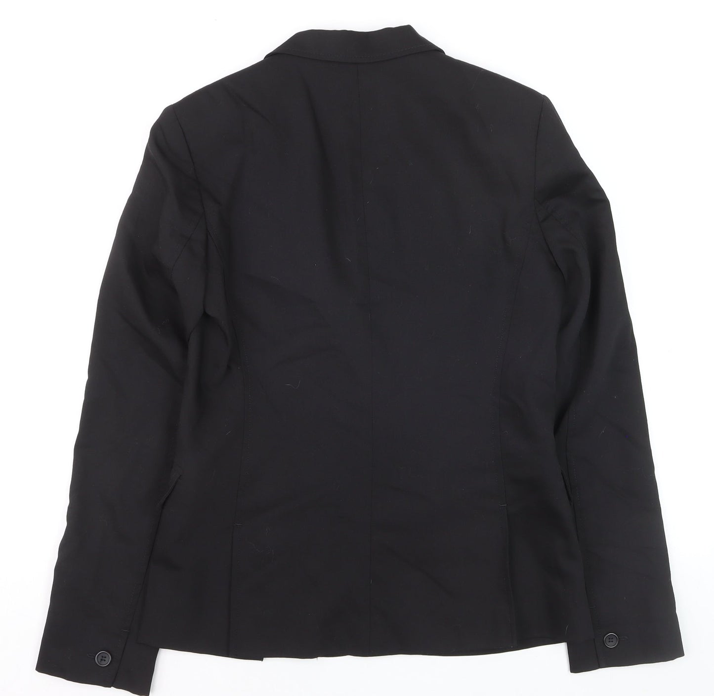 French Connection Women's Black Wool Blend Two-Button Blazer Jacket Size 10