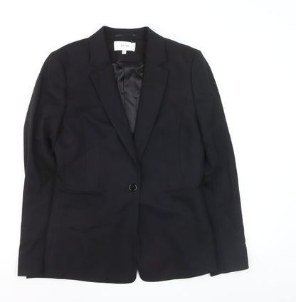Reiss Womens Black Wool Blend Single-Breasted Blazer UK 12