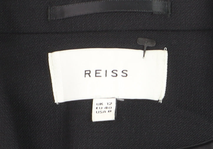 Reiss Womens Black Wool Blend Single-Breasted Blazer UK 12