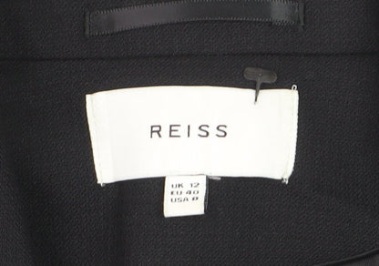 Reiss Womens Black Wool Blend Single-Breasted Blazer UK 12
