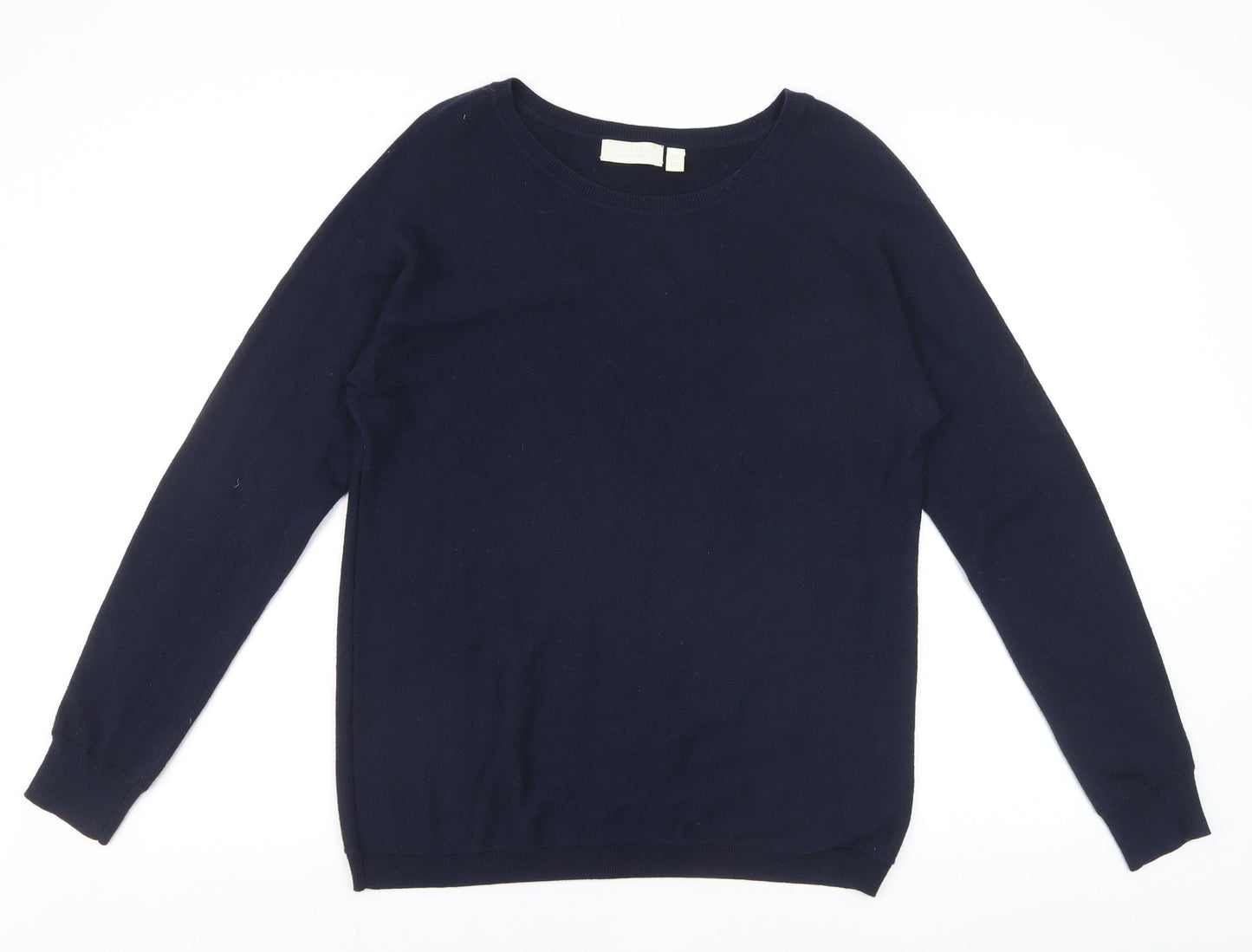 The White Company Women Blue Size 14 Crew Neck Wool Blend Jumper