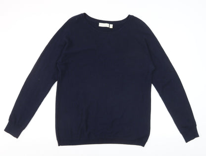 The White Company Women Blue Size 14 Crew Neck Wool Blend Jumper