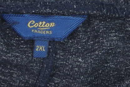 Cotton Traders Men’s Grey 2XL Jersey Jogger Trousers with Drawstring Waist