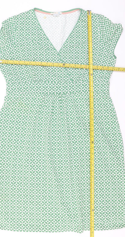 Boden Women Green Geometric Jersey Wrap Dress Size 18