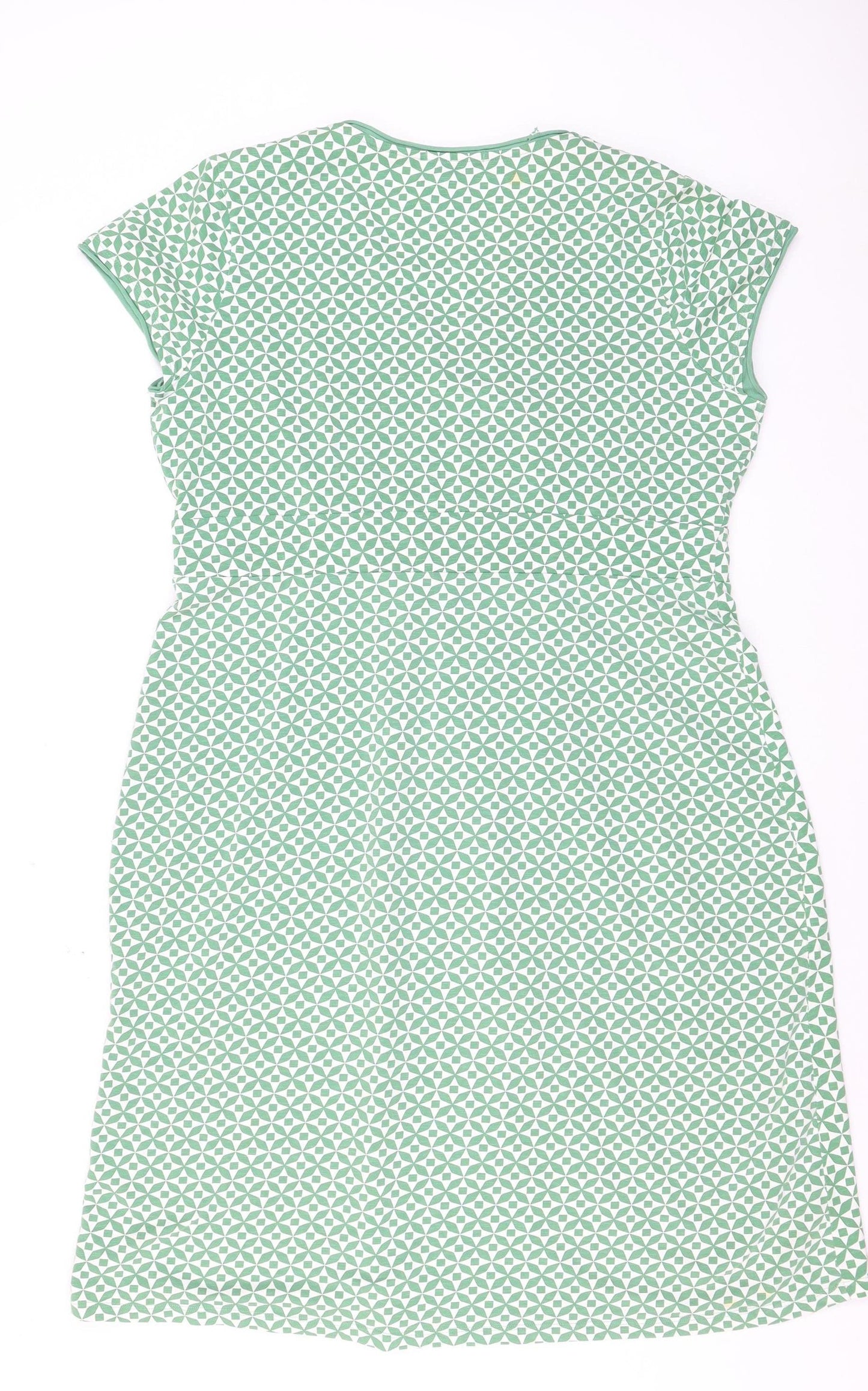 Boden Women Green Geometric Jersey Wrap Dress Size 18