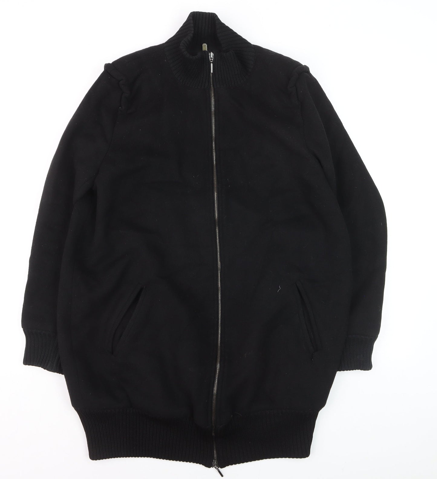 Piazza Sempione Men's Black Wool Bomber Jacket XL Zip Up