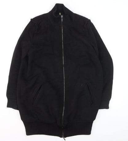 Piazza Sempione Men's Black Wool Bomber Jacket XL Zip Up