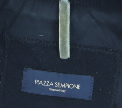 Piazza Sempione Men's Black Wool Bomber Jacket XL Zip Up