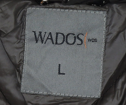 Wados Women Brown Long Puffer Coat Quilted Hooded Size L