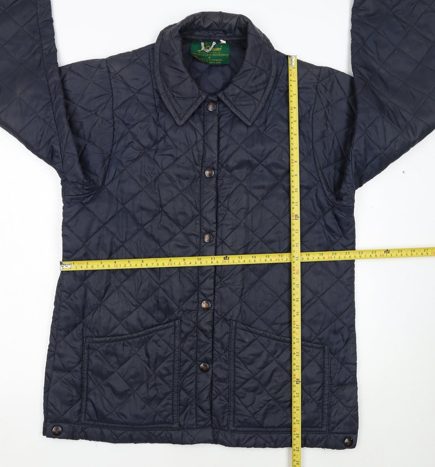 Beaver of Bolton Men's Blue Quilted Waterproof Country Jacket Size 42