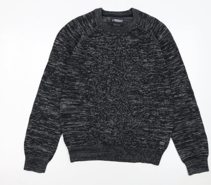 PRODUKT Men's Grey Cotton Crew Neck Knit Jumper Size M