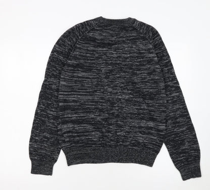 PRODUKT Men's Grey Cotton Crew Neck Knit Jumper Size M
